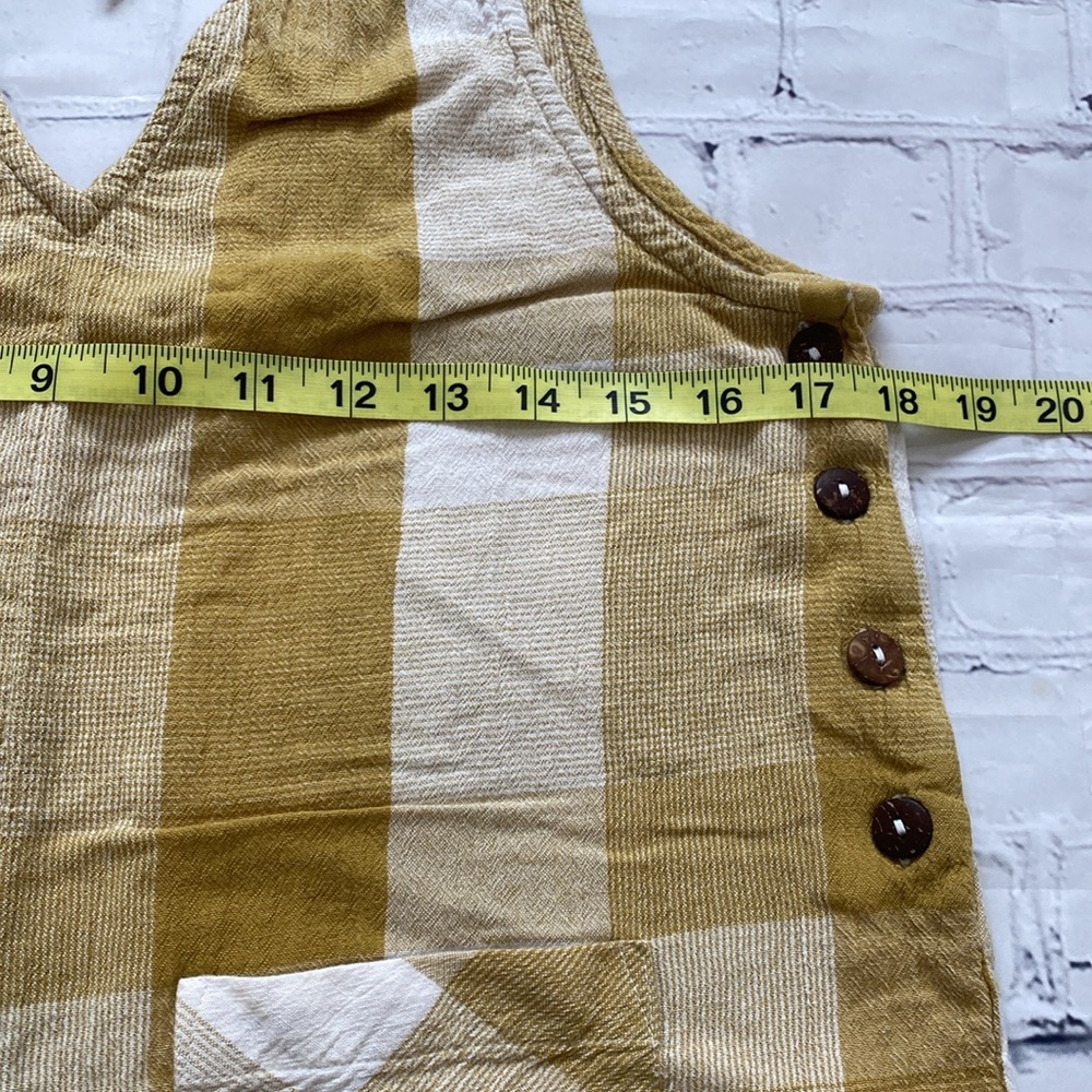 Free People Tan and Cream Plaid Jumpsuit - Picture 15 of 16